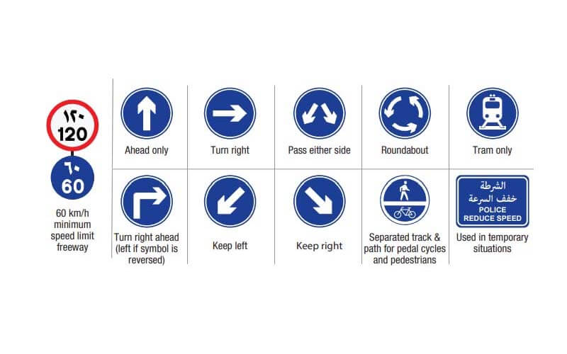 Mandatory Traffic Signs Dubai 🚦 Traffic Rules in UAE 